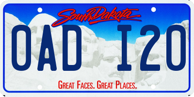 SD license plate 0ADI20