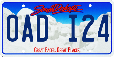 SD license plate 0ADI24