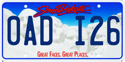 SD license plate 0ADI26