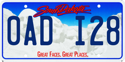 SD license plate 0ADI28