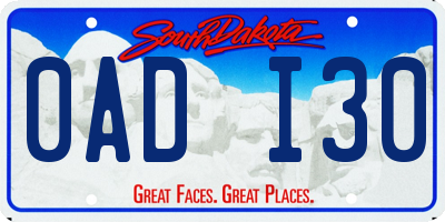 SD license plate 0ADI30