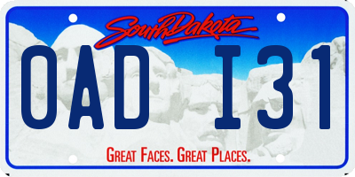 SD license plate 0ADI31