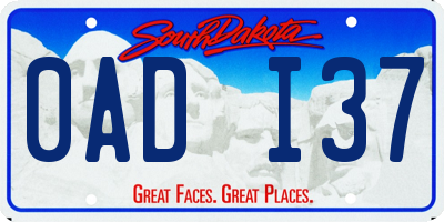 SD license plate 0ADI37