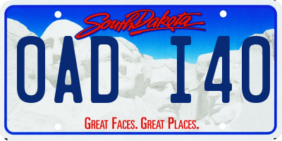 SD license plate 0ADI40