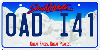 SD license plate 0ADI41