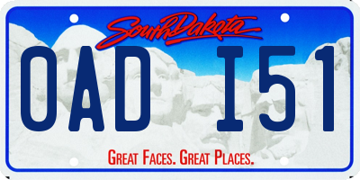 SD license plate 0ADI51