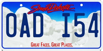 SD license plate 0ADI54