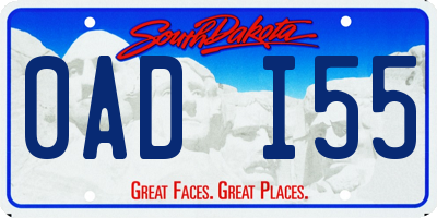 SD license plate 0ADI55