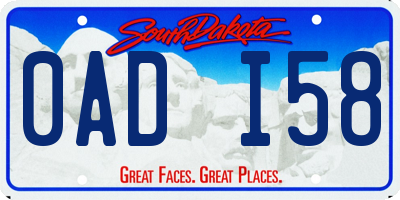 SD license plate 0ADI58