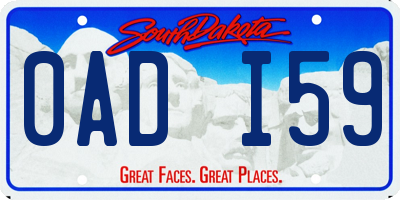 SD license plate 0ADI59