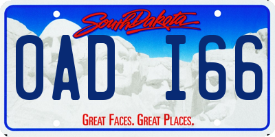 SD license plate 0ADI66