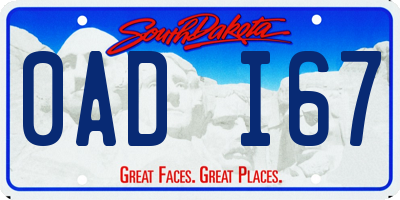 SD license plate 0ADI67