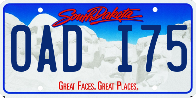 SD license plate 0ADI75