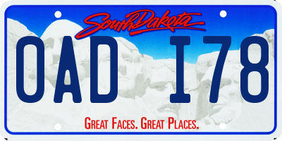 SD license plate 0ADI78