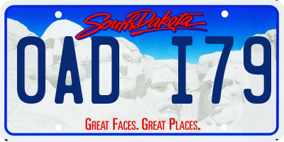 SD license plate 0ADI79