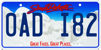 SD license plate 0ADI82