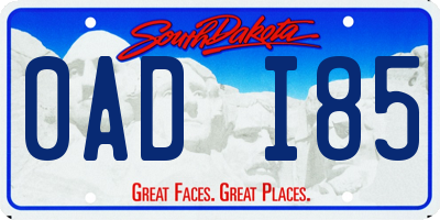 SD license plate 0ADI85