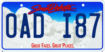 SD license plate 0ADI87