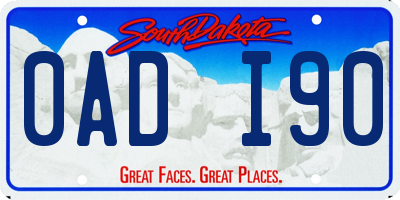 SD license plate 0ADI90