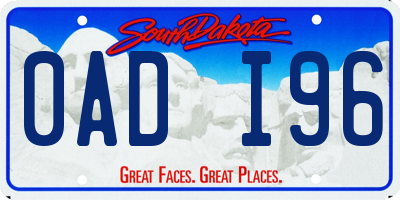 SD license plate 0ADI96