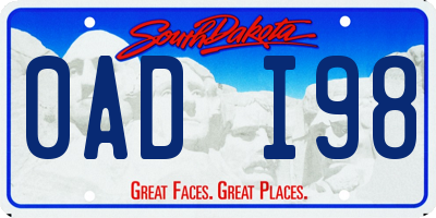 SD license plate 0ADI98