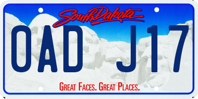 SD license plate 0ADJ17