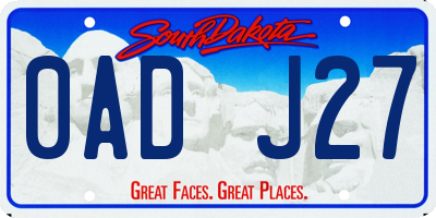 SD license plate 0ADJ27