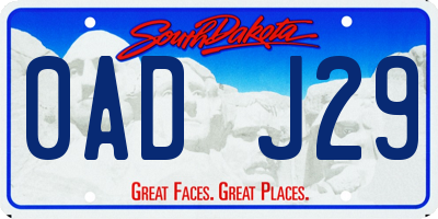 SD license plate 0ADJ29