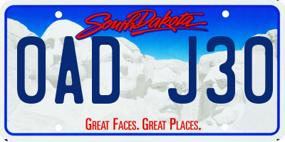 SD license plate 0ADJ30