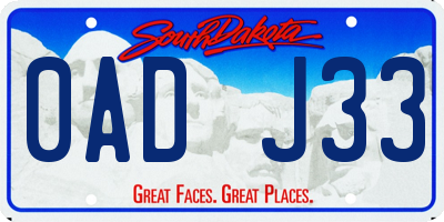 SD license plate 0ADJ33