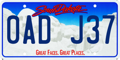 SD license plate 0ADJ37