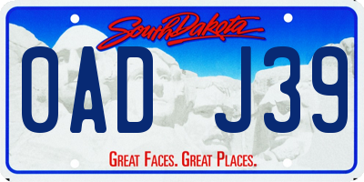 SD license plate 0ADJ39