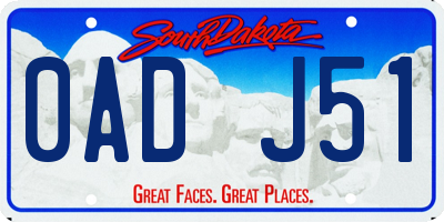 SD license plate 0ADJ51