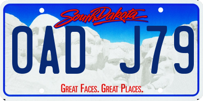 SD license plate 0ADJ79