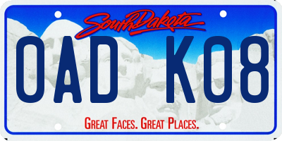 SD license plate 0ADK08