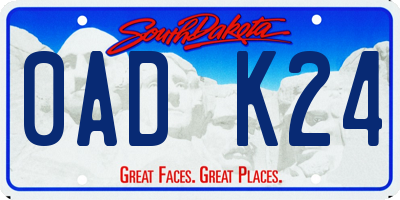 SD license plate 0ADK24