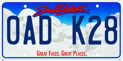 SD license plate 0ADK28