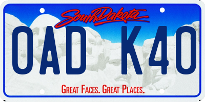 SD license plate 0ADK40