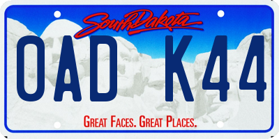 SD license plate 0ADK44