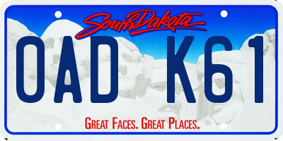 SD license plate 0ADK61