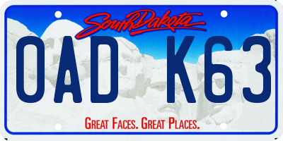 SD license plate 0ADK63