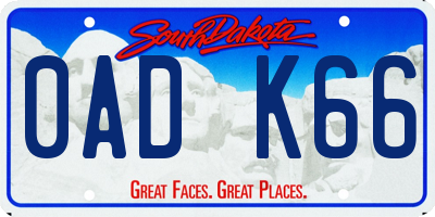 SD license plate 0ADK66