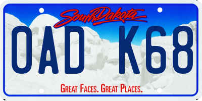 SD license plate 0ADK68