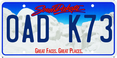 SD license plate 0ADK73