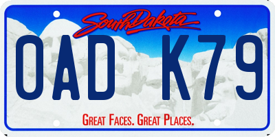 SD license plate 0ADK79