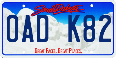 SD license plate 0ADK82