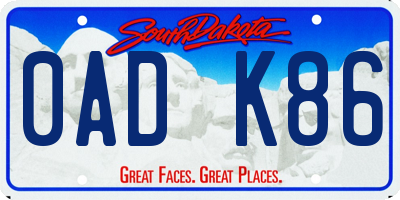 SD license plate 0ADK86