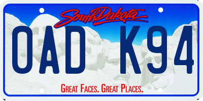 SD license plate 0ADK94