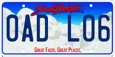 SD license plate 0ADL06