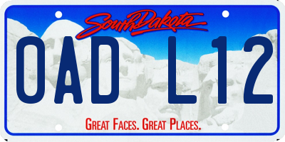 SD license plate 0ADL12